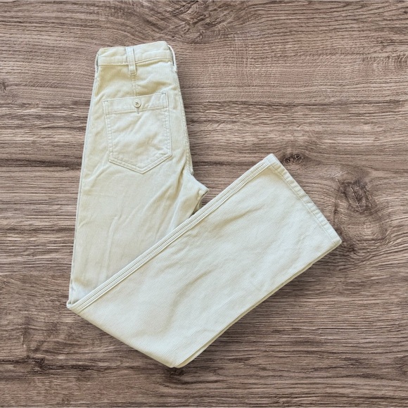 Brandy Melville Pants - Brandy Melville Cream Corduroy Straight Leg Pants